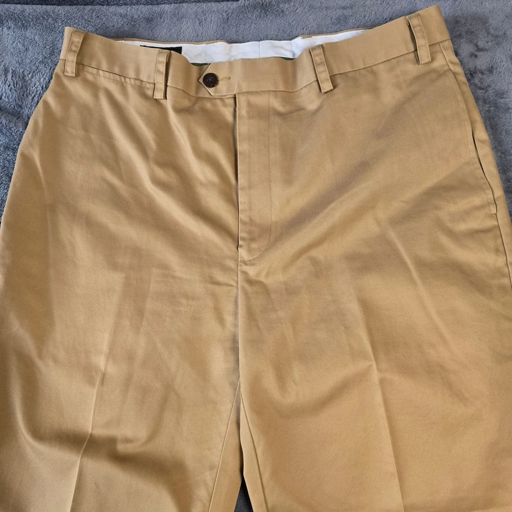 Orvis Men's Chino Pants‎ 36W 32L Tan Khaki 100% Cotton Flat Front Straight Leg